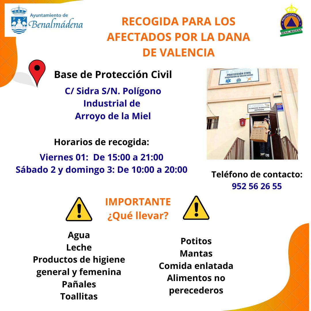 ‼️ CAMPAÑA DE RECOGIDA DE MATERIALES Y PRODUCTOS EN MÁLAGA, CONCRETAMENTE BENALMÁDENA-ARROYO DE LA MIEL ‼️