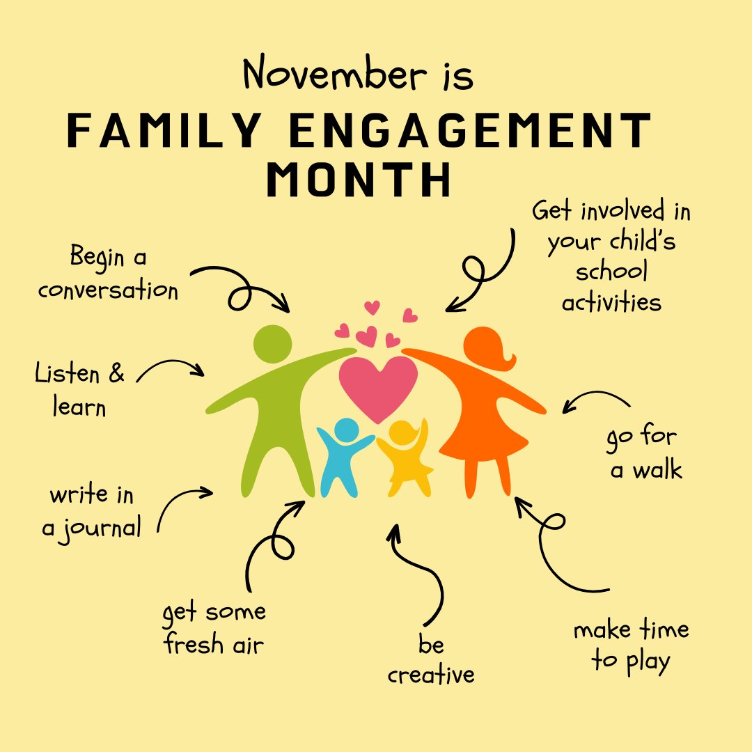 November is Family Engagement Month!  What will your family do together? Make a plan. #earlyed