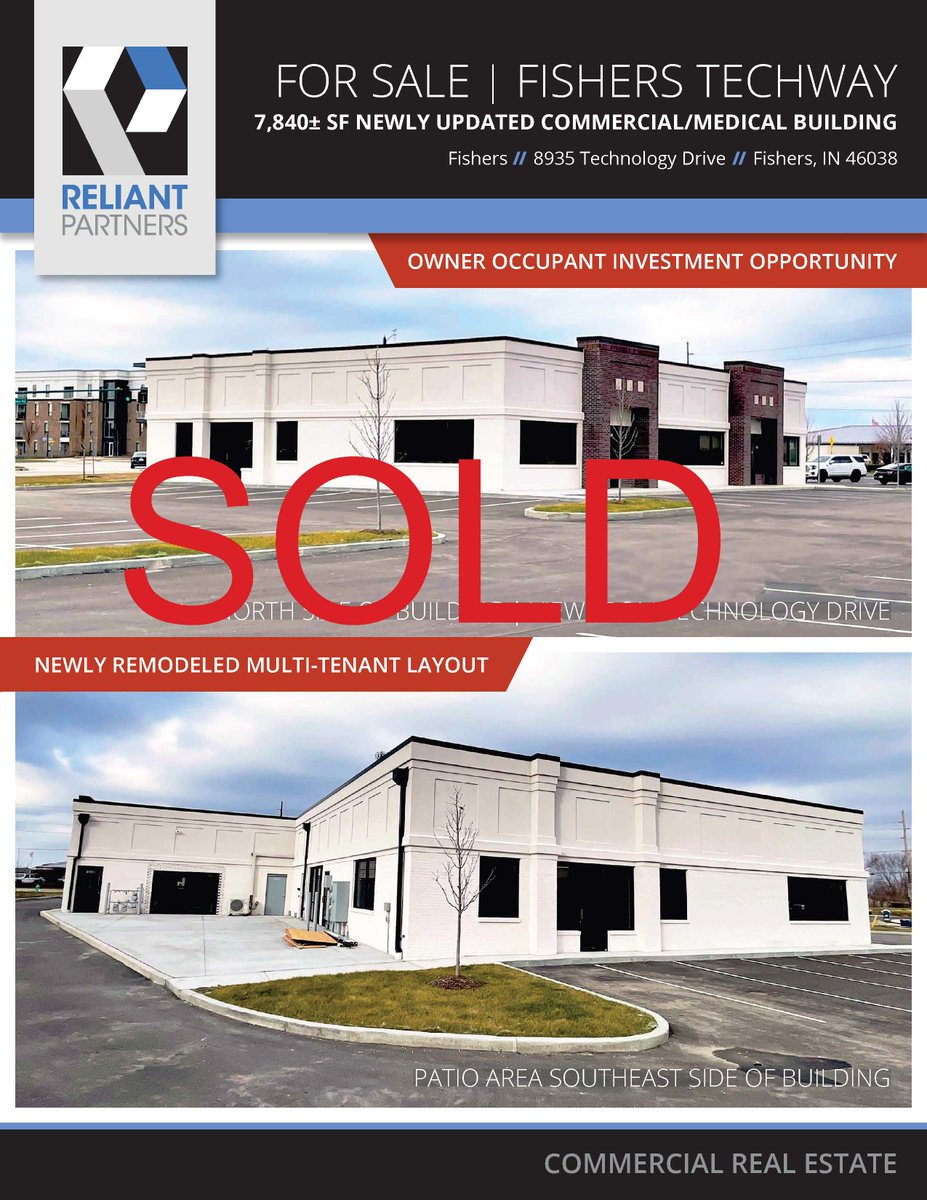 reliantpartners's tweet image. Just closed on #Techway in #Fishers! Such a cool building in a thriving area!

If you’re curious about what options you might have with your current assets, we would love to have a conversation with you about potential opportunities!