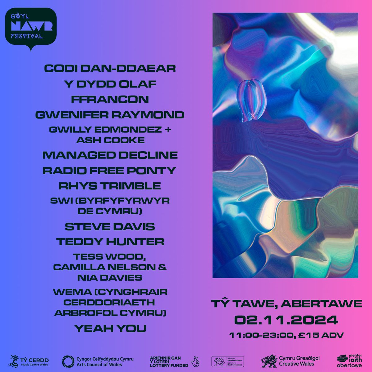 YFORY!  

Cyfle olaf am docynnau o flaen llaw cyn Gŵyl @N_A_W_R! 🎟️➡️ buff.ly/3TEZ1qP 

Bydd yna docynnau cyfyngedig ar gael ar y drws, ond rydym yn argymell archebu o flaen llaw i osgoi cael eich siomi. Drysau am 11:00, gwelwn ni chi yn y bore!  

#yagym