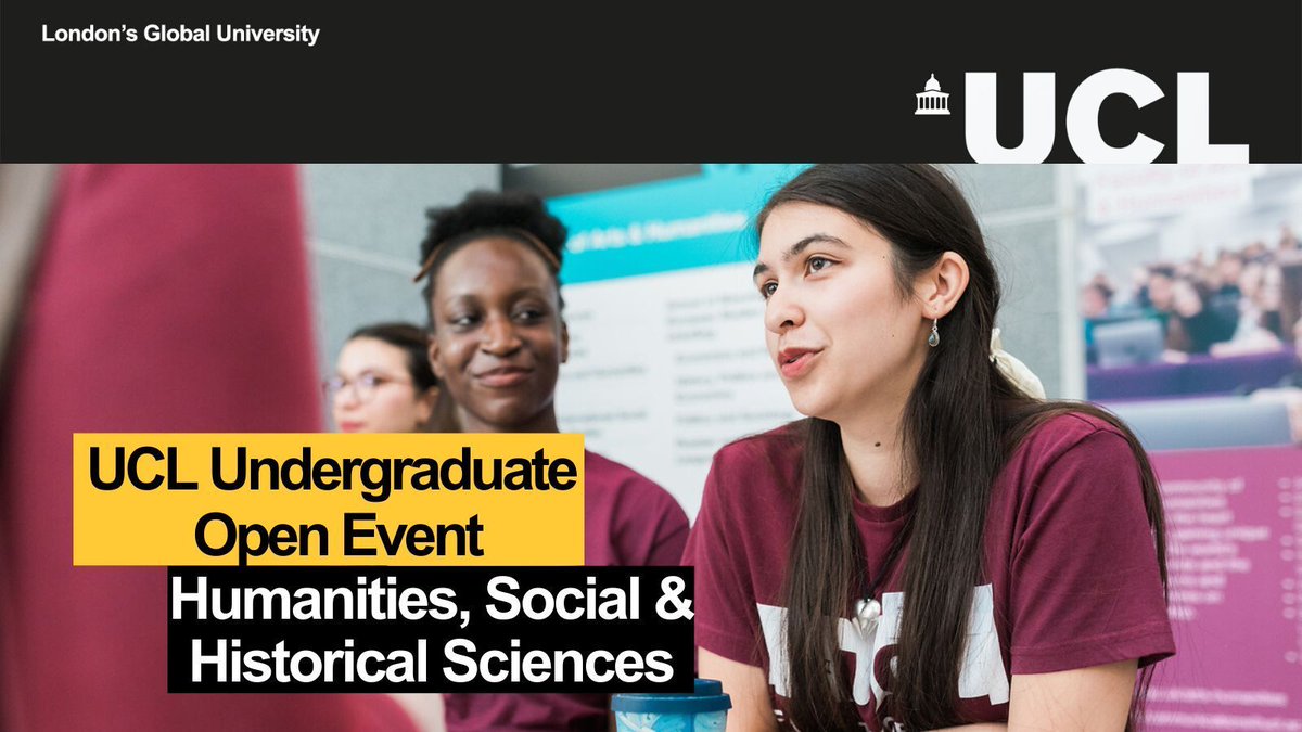 There's still time to book your place and join us on our Bloomsbury campus for our undergraduate Open Event: buff.ly/4eGynGd

🗓️16 Nov, 10am-3pm

Learn all about studying Humanities, Social and Historical Sciences at UCL📚

<a href="/GrandLat/">UCL Greek and Latin</a> <a href="/uclhjs/">UCL Hebrew & Jewish Studies</a> <a href="/UCLPhilosophy/">UCL Philosophy</a>
#UCLOpenDays