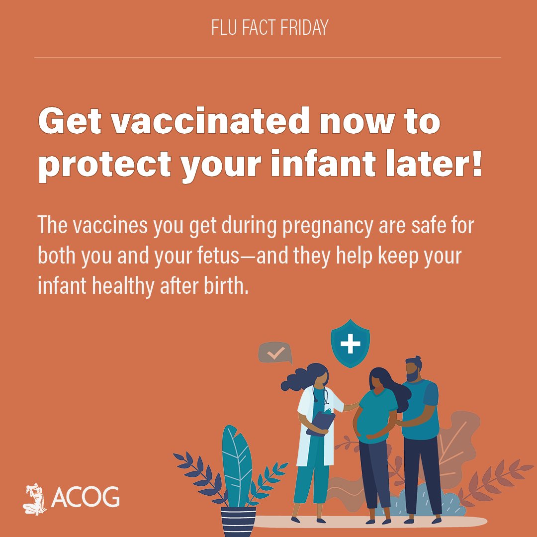 Infants are more vulnerable to severe flu. When you get your flu shot during pregnancy, you pass on protective antibodies, keeping your infant safe after birth until they’re old enough for their own vaccines. Learn more: bit.ly/3TgU4S7 #FluFactFriday