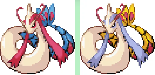 本日の再掲載ポケモンドット絵は ミロカロスさん。きれいなウロコ……美しさ…… 
