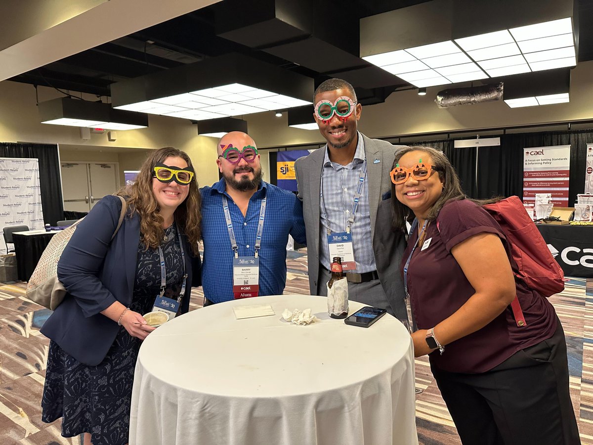CAELnews's tweet photo. ๐ Our Halloween Happy Hour Reception at the 2024 Annual CAEL Conference was a spooktacular success! Attendees joined us to celebrate CAEL's 50th anniversary with costumes and connections. ๐ป #CaelConf https://t.co/9bxegRS3hw