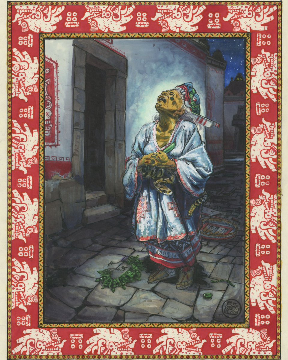 A new painting of Cihuacoatl weeping for her children, the Mexica,  because of the impending arrival of the Spanish. La Llorona. etsy.com/mx/listing/181…