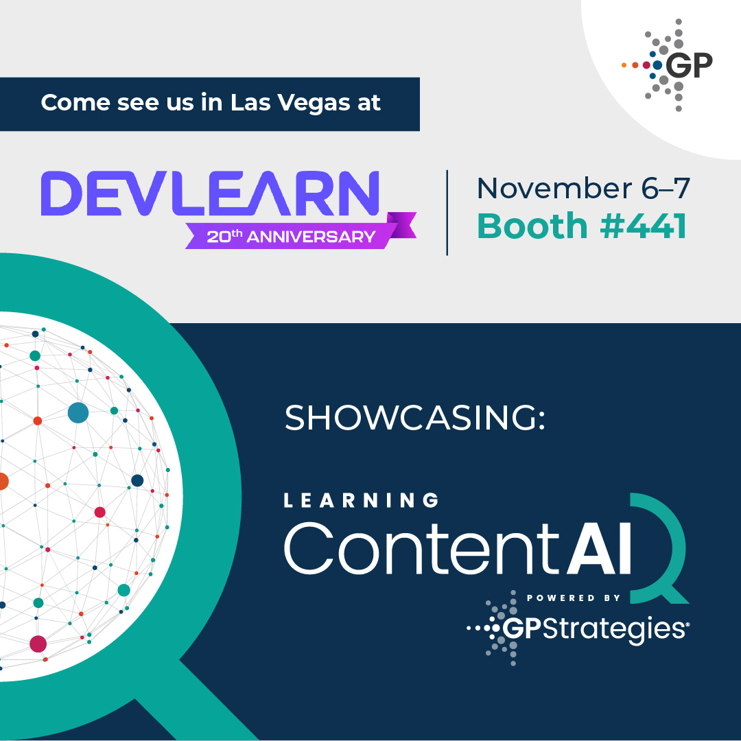 gpcorp's tweet image. We are excited to share that we’ll be at DevLearn in Las Vegas on November 6th and 7th, showcasing Learning Content AIQ at Booth #441. Discover how our award-winning solution.
#DevLearn2024 #LearningContentAIQ #GenerativeAI #LearningAndDevelopment #DigitalLearning #AIinLearning
