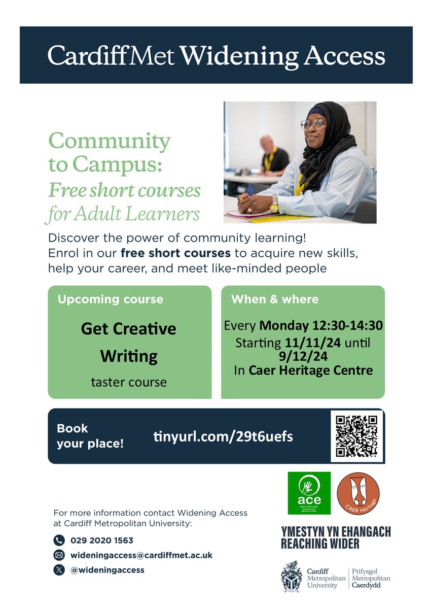 Want to expand your knowledge? Our free Get Creative Writing taster course for adult learners is the perfect opportunity! Enrol now and start your learning journey with us - tinyurl.com/29t6uefs 📘#AdultLearning #FreeCourses