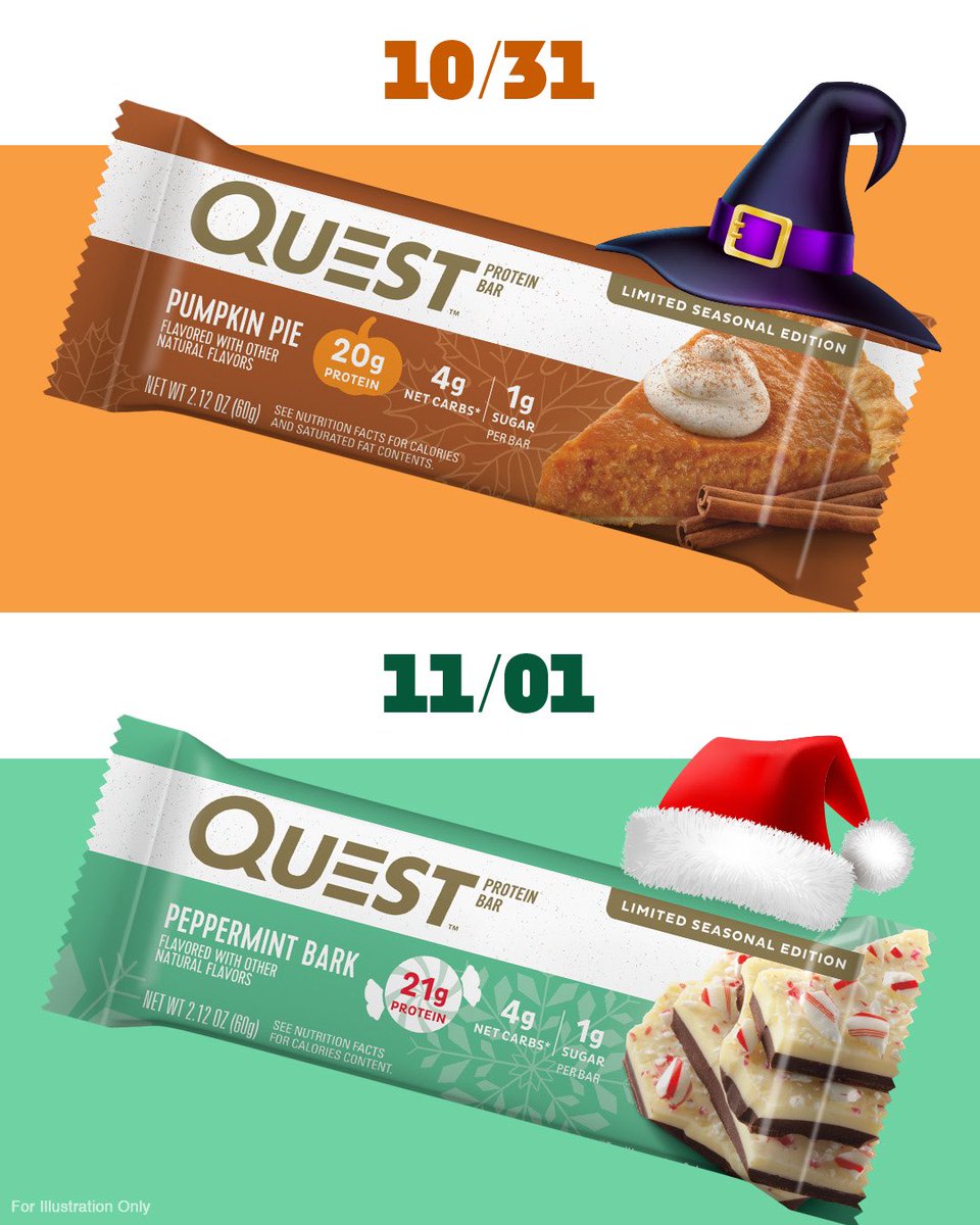 QuestNutrition's tweet photo. October vs. November. Whoโs like this? ๐๐The countdown to the holiday season begins. โณ
#ItsBasicallyCheating https://t.co/4w1XOh9TvR