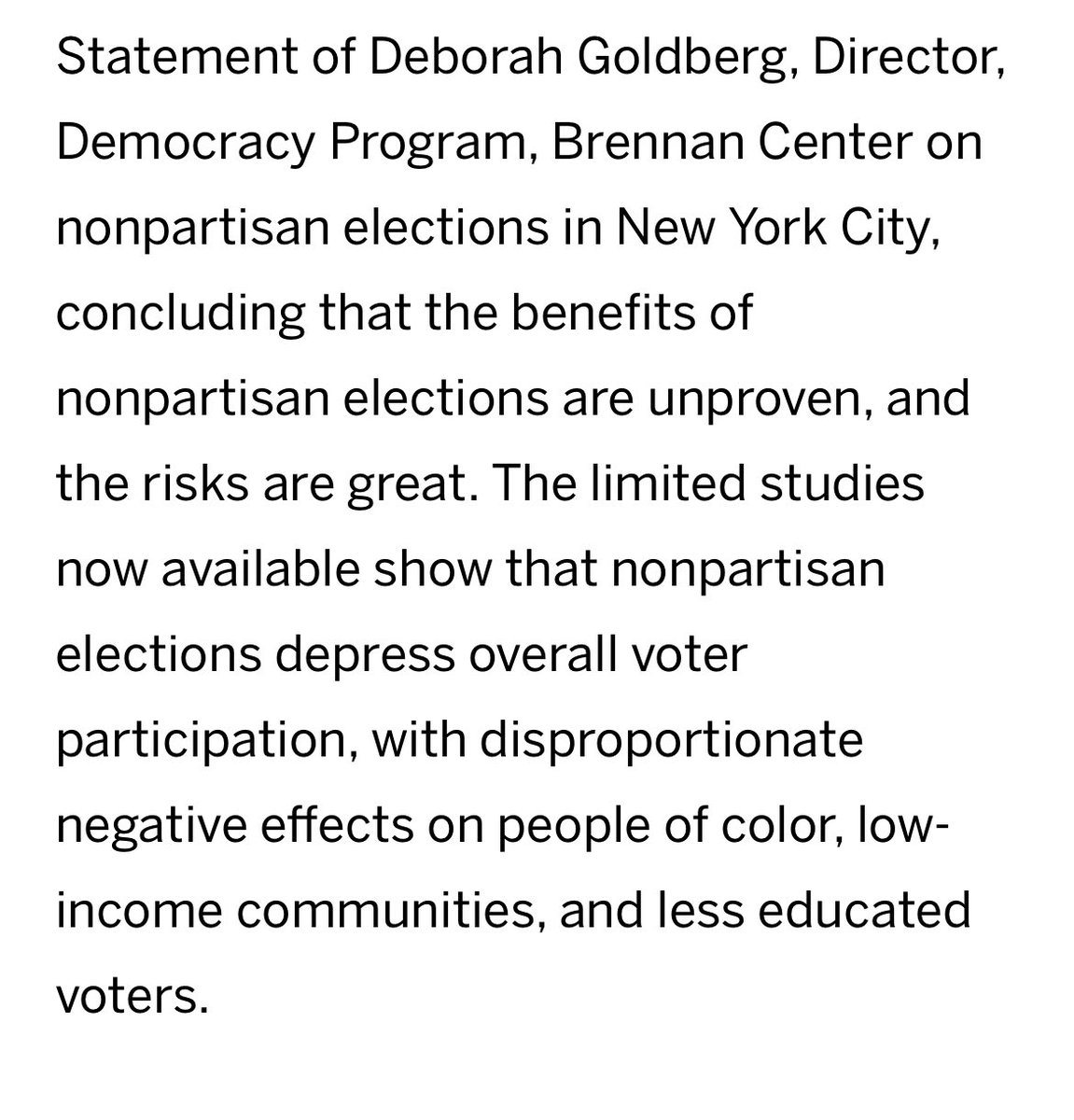 In 2022, one million Michigan voters  skipped the nonpartisan section of the November ballot. Moving Ann Arbor elections to the nonpartisan section might lead to the same voter disinterest in our local races #votenopropC #a2council