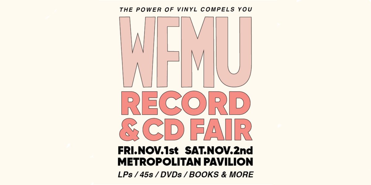 The WFMU Record Fair runs today and tomorrow in Manhattan! Almost 200 tables of LPs, 45s, CDs, and memorabilia, live performances from our resident alien Abbie from Mars and NJ locals Lightheaded, and a screening of Boom: A Film About the Sonics! wfmu.org/recordfair