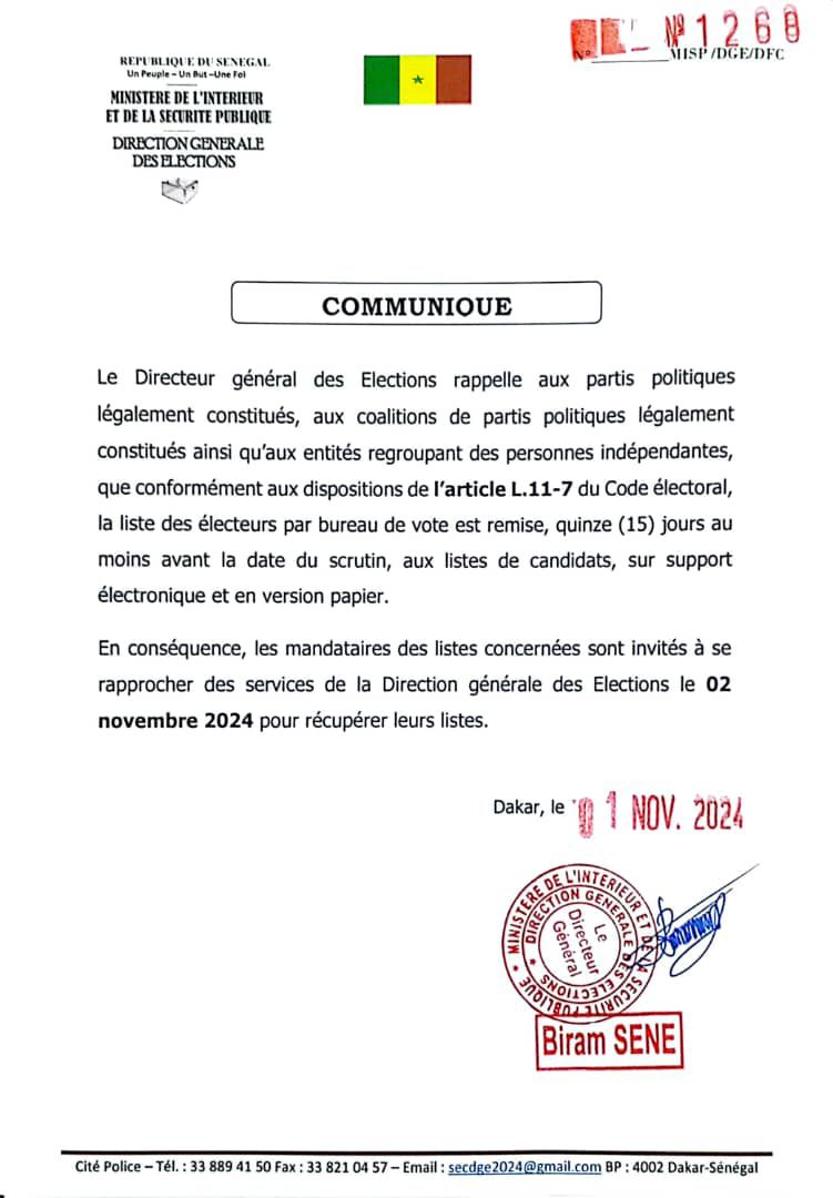 Mo_Njaay's tweet image. Communiqué de la Direction Générale des Elections.#DGE #Senegal,#kebetu,#Dakar,#SenegalVote