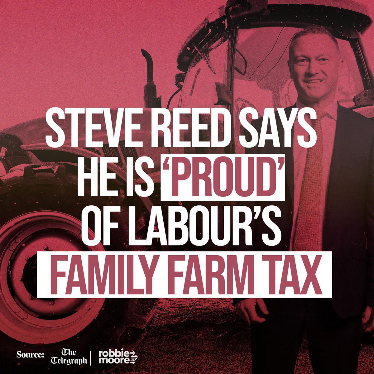 Robbie Moore MP (@_robbiemoore) on Twitter photo Just this week Labour’s DEFRA Sec <a href="/SteveReedMP/">Steve Reed MP</a> has:
✂️ Offered up his own department for budget cuts
⬇️ Said farmers must ‘learn to do more with less’
🗣️Now says he is ‘proud’ of Labour’s shameful #FamilyFarmTax
Worst start for a DEFRA minister in recent memory.
#Budget2024 Just this week Labour’s DEFRA Sec <a href="/SteveReedMP/">Steve Reed MP</a> has:
✂️ Offered up his own department for budget cuts
⬇️ Said farmers must ‘learn to do more with less’
🗣️Now says he is ‘proud’ of Labour’s shameful #FamilyFarmTax
Worst start for a DEFRA minister in recent memory.
#Budget2024