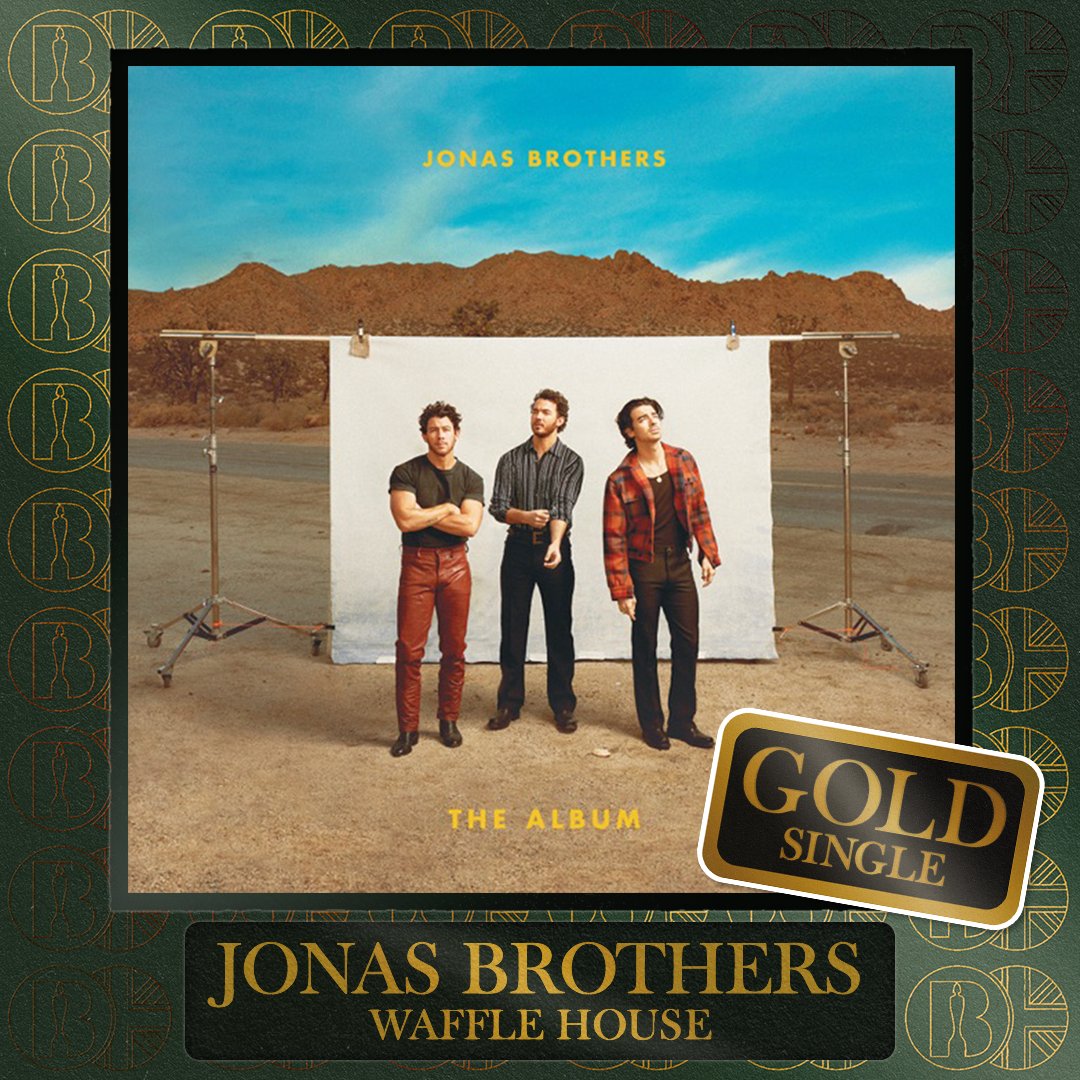 BRITs's tweet photo. 'Waffle House', the single by @jonasbrothers, is now #BRITcertified Gold https://t.co/RNR0ynbLee