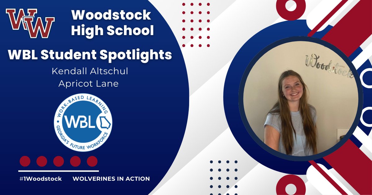 The WBL Student Spotlight this week is Kendall Altschul! Kendall is a 2nd year WBL Student working in Customer Service at Apricot Lane.  Keep up the great work Kendall! #WHSWBL #Wolverinesatwork #1Woodstock