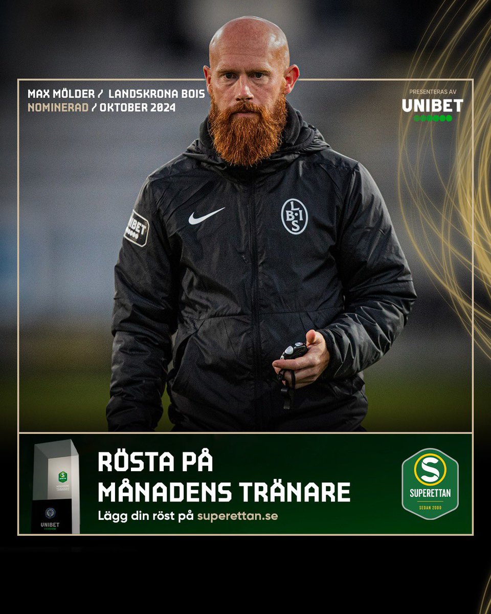 landskronabois's tweet photo. 🙌 Max Mölder är en av tre som är nominerade till månades tränare för oktober månad. 

Rösta gör man via nedan länk och omröstningen stänger på måndag⚫️⚪️

https://t.co/56XFU8wWgD https://t.co/301mlTvQ6Q