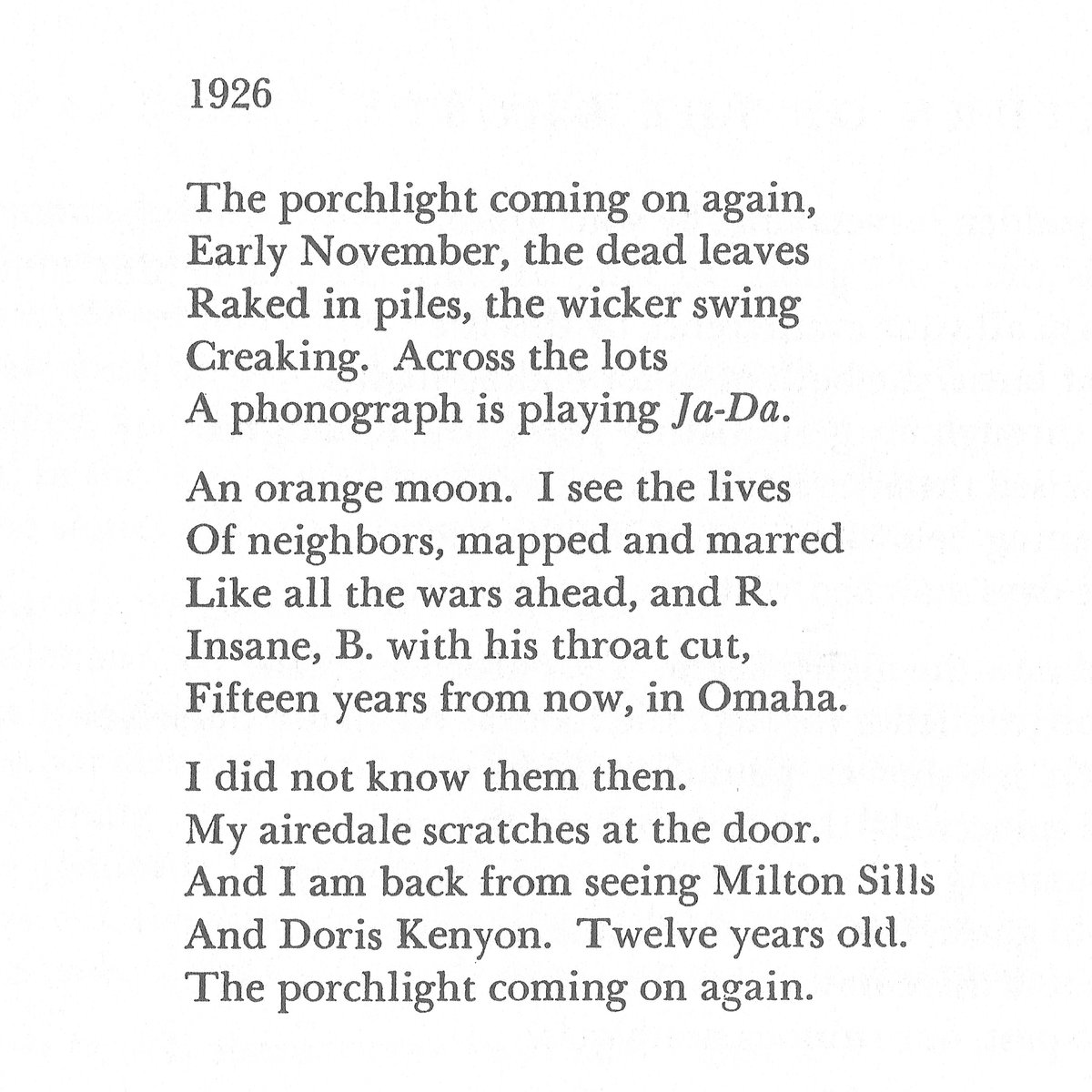 phillipcrymble's tweet photo. November begins

Weldon Kees
       ⸻ from Poems, 1947-1954 https://t.co/6R0wlikG6o