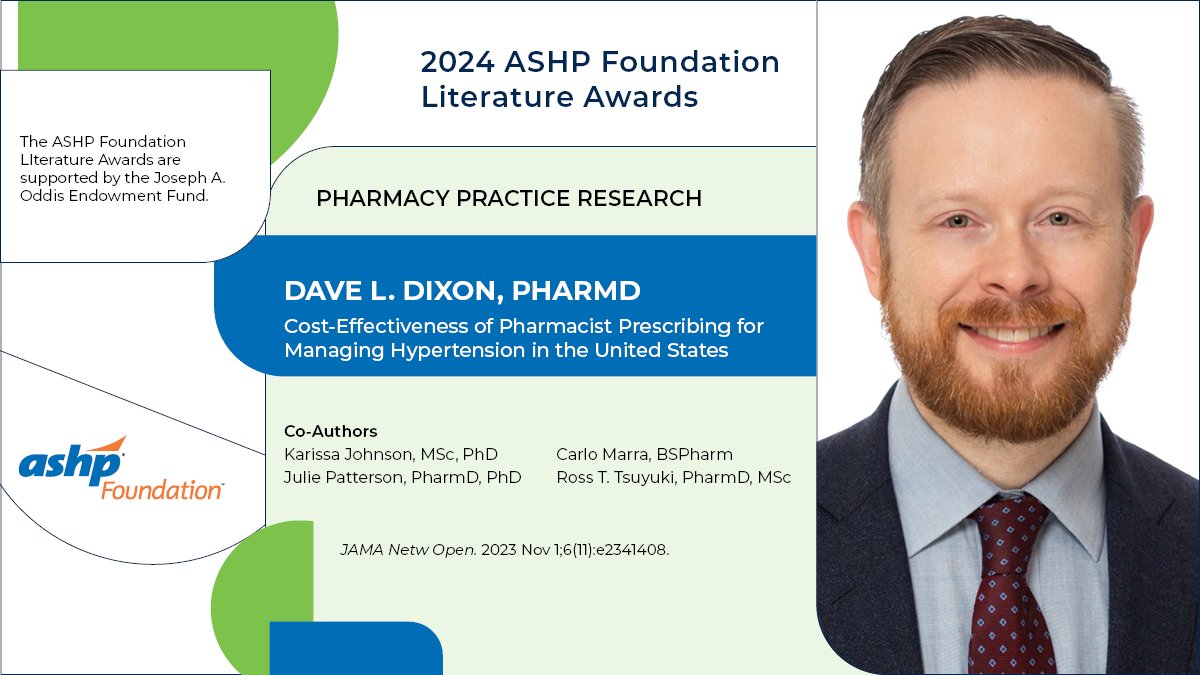 ASHP Foundation (@ashpfoundation) on Twitter photo The Pharmacy Practice Research Award went to Dave L. Dixon, PharmD, for Cost-Effectiveness of Pharmacist Prescribing for Managing Hypertension in the United States." <a href="/VCUDPOSChair/">Dave Dixon, Professor & Chair <a href="/VCUPharmacy/">VCU School of Pharmacy</a></a> @VCUPharmacy The Pharmacy Practice Research Award went to Dave L. Dixon, PharmD, for Cost-Effectiveness of Pharmacist Prescribing for Managing Hypertension in the United States." <a href="/VCUDPOSChair/">Dave Dixon, Professor & Chair <a href="/VCUPharmacy/">VCU School of Pharmacy</a></a> @VCUPharmacy