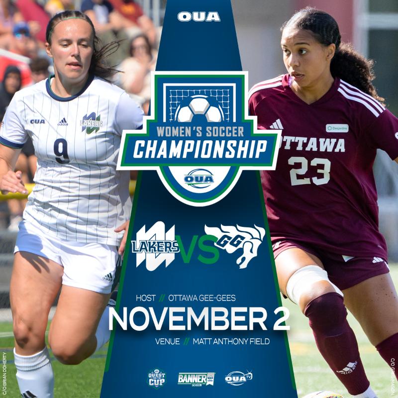 OUAsport's tweet photo. The three-peat vs a first-time championship appearance. ⚽

An elusive three-peat is on the line for the host @uOttawaGeeGees in the 2024 OUA Women’s Soccer Championship, but the @nulakers are hoping to prevent that in their banner season debut.

#BannerSeason