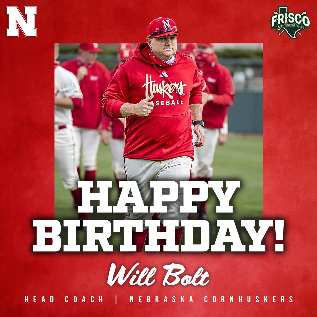 Husker fans, help us wish a happy birthday to HC Will Bolt! 🎉 Have a great day, Coach! We’re ready to see you and the Cornhuskers down in Frisco 🤝🏼

#GBR | #BestOutsideOfOmaha