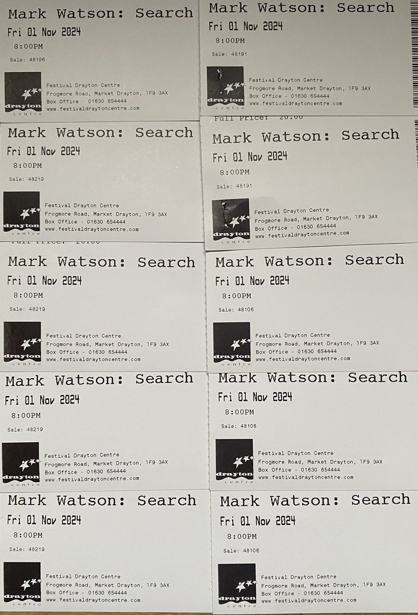 Really looking forward to seeing standup from <a href="/watsoncomedian/">Mark Watson, still here but very much also Bluesky</a> for the 3rd time at <a href="/festivaldrayton/">Festival Drayton</a> in #MarketDrayton  - about a dozen unsold seats for tonight’s show