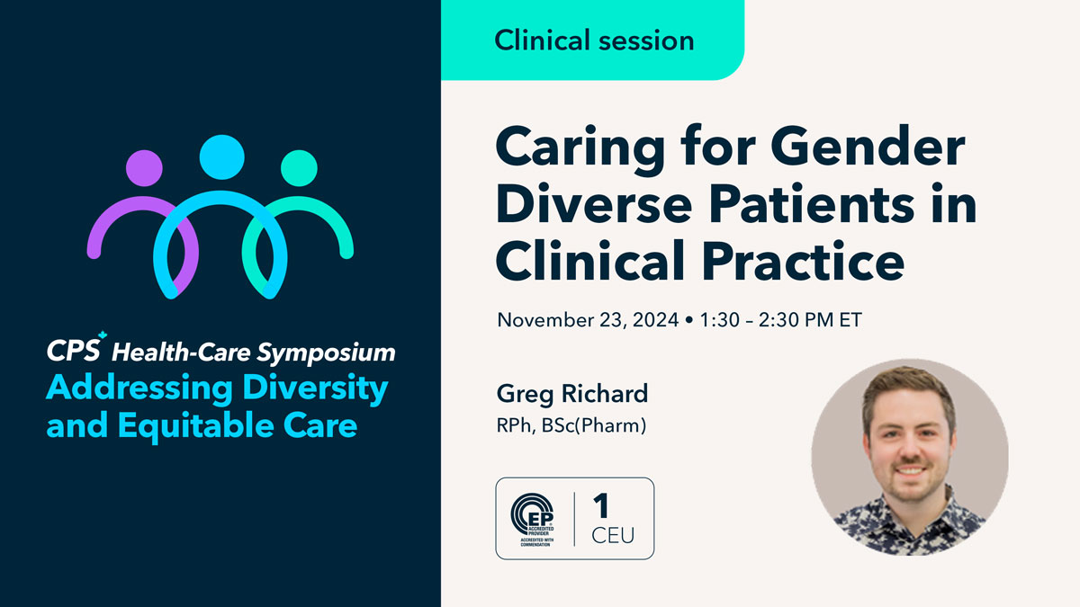 Have you registered for our upcoming half-day #CPS Health-Care Symposium on November 23?  

We’ve put together a great program, including an accredited clinical session on gender in clinical practice with Greg Richard!   

And if you can’t make it, you can still register to