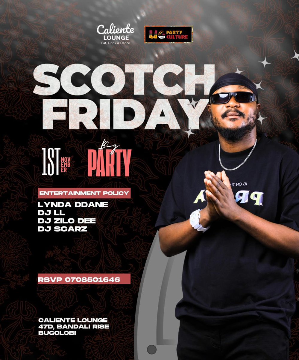 Ug Party Culture (@ugpartyculture) on Twitter photo Tonight <a href="/caliente_lounge/">Caliente Lounge</a> π₯ #ScotchFridaysAtCaliente with <a href="/lynda_ddane/">Lynda Ddane</a> <a href="/DeejayLL/">MrPartyTime</a> <a href="/DeejayScarz/">Scarz_Dj</a> <a href="/deejayzilodee/">Meet-the Deal ποΈ</a>
More vibes π₯ Tonight <a href="/caliente_lounge/">Caliente Lounge</a> π₯ #ScotchFridaysAtCaliente with <a href="/lynda_ddane/">Lynda Ddane</a> <a href="/DeejayLL/">MrPartyTime</a> <a href="/DeejayScarz/">Scarz_Dj</a> <a href="/deejayzilodee/">Meet-the Deal ποΈ</a>
More vibes π₯