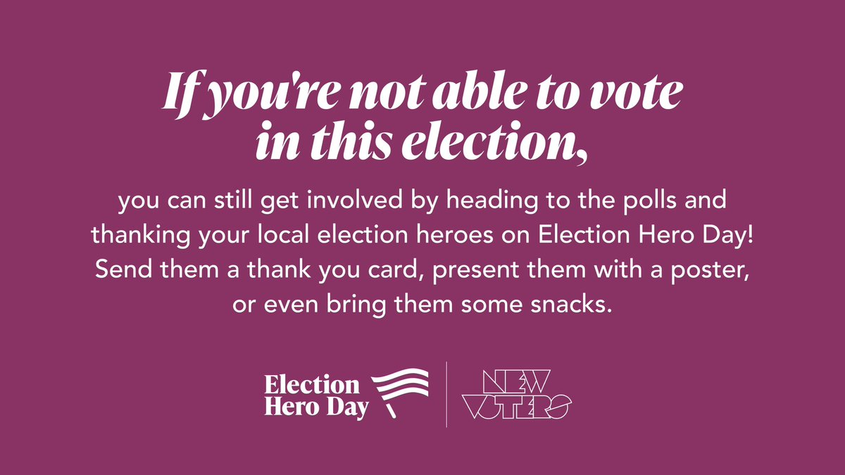 Did you know you can still be involved in this year’s election, even if you can’t vote? Make sure to head to your polling location and thank your local Election Day heroes that help keep our democracy running!

#electiondayhero #election #highschool #youthvote #spreadtheword