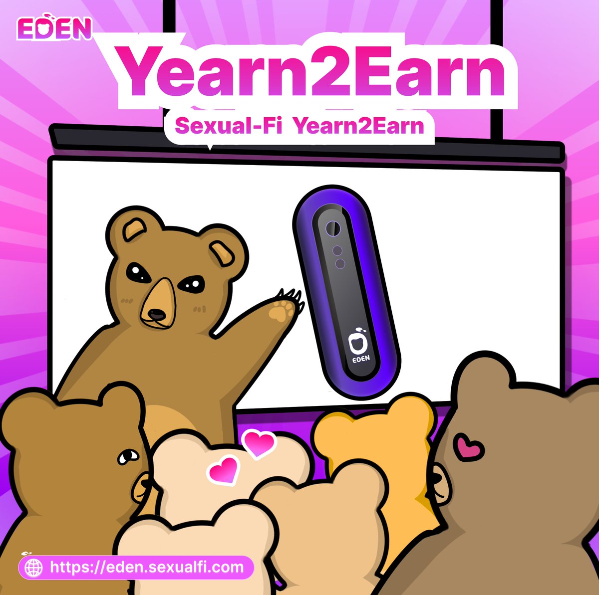 What is Eden Sexual-Fi? Eden is the first DePIN project to blend sexual experiences with finance. You can earn Eden Tokens simply by using our sex toy devices. Features for Real Connection: - What is Eden Sexual-Fi? Eden is the first DePIN project to blend sexual experiences with finance. You can earn Eden Tokens simply by using our sex toy devices. Features for Real Connection: -