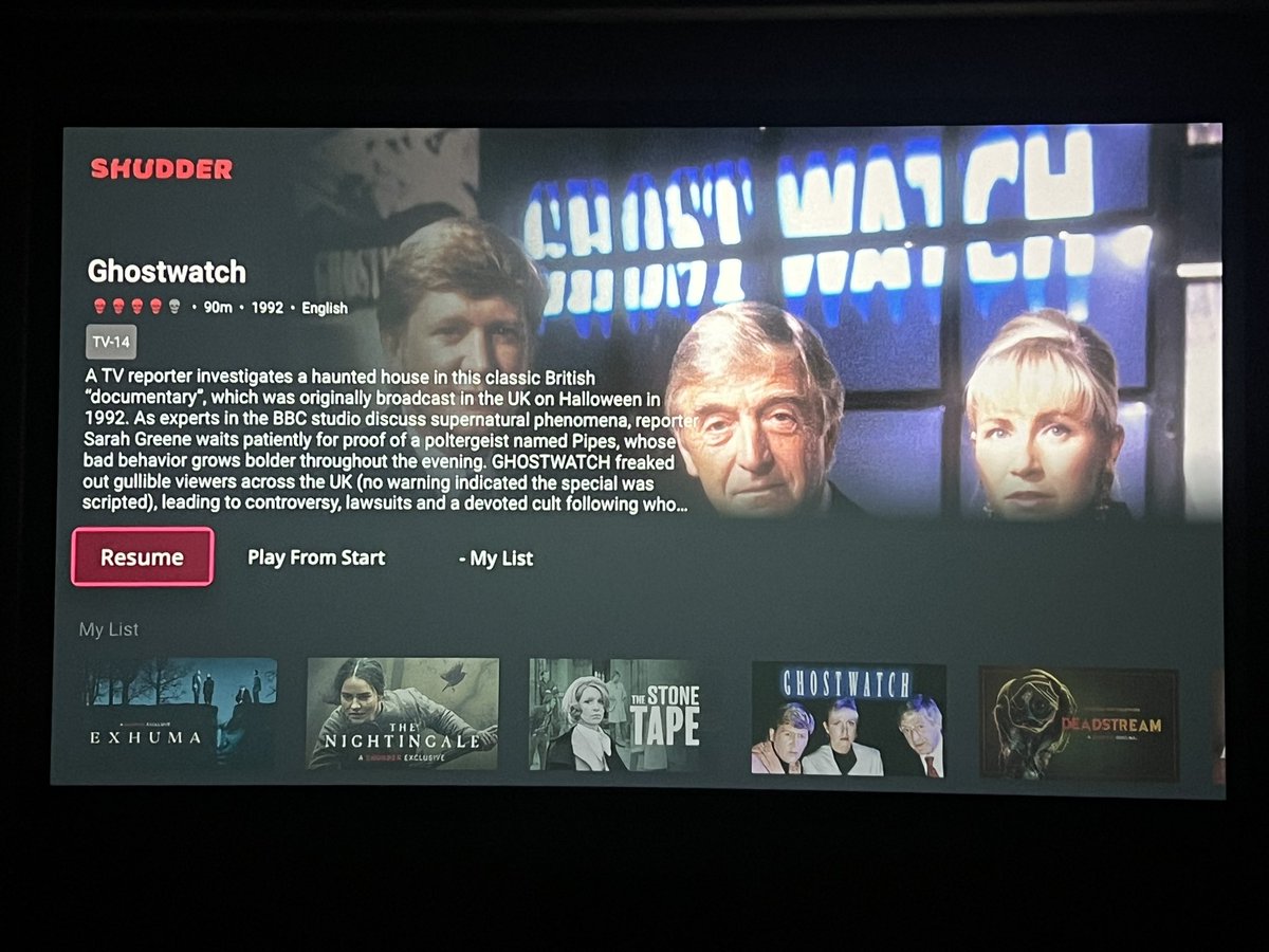 pattonoswalt's tweet image. Soooo… I watched 1992’s infamous GHOSTWATCH on @Shudder last night…