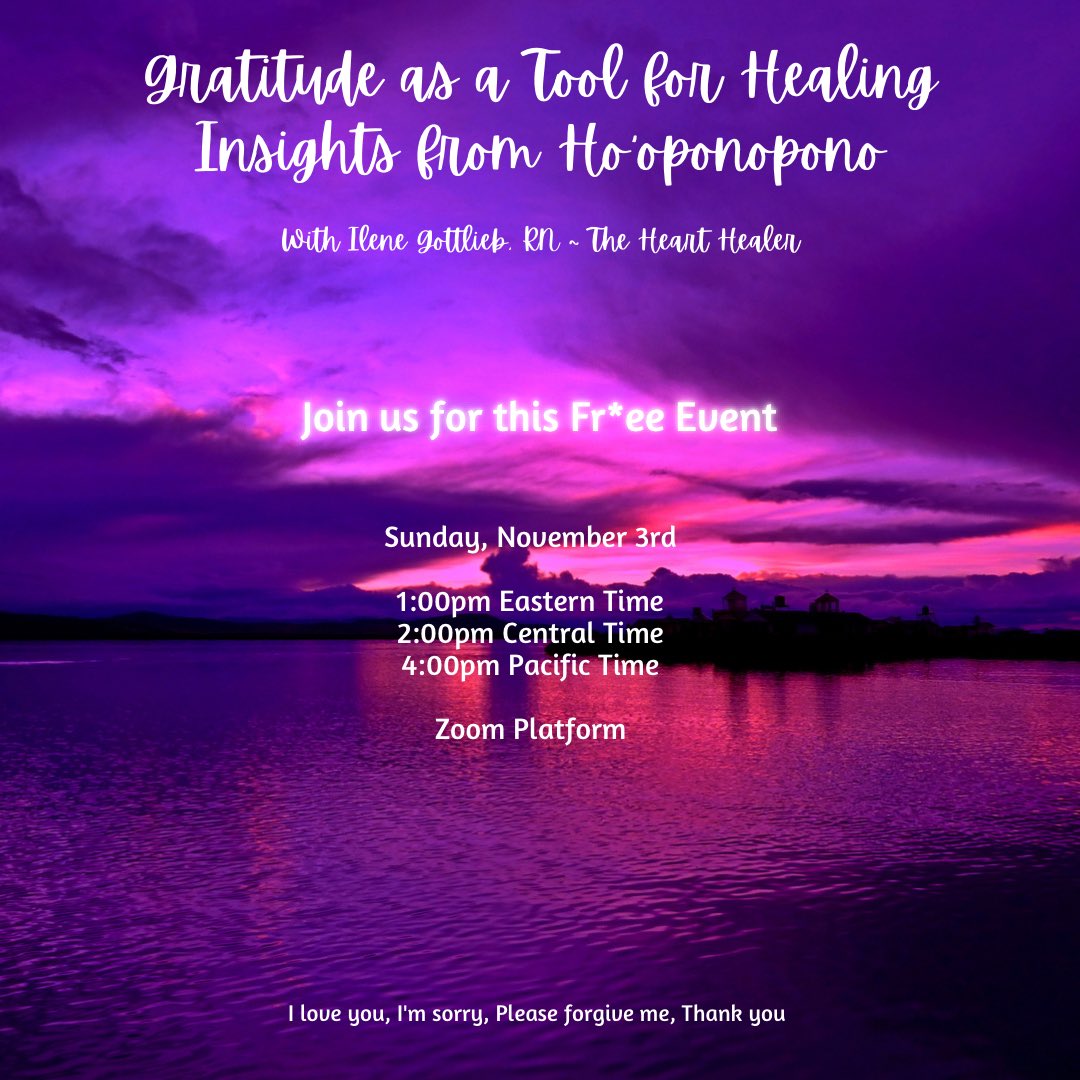IleneGottlieb's tweet photo. Join me this Sunday at 1pm Eastern Time for our next free webinar all about Ho’oponopono. You will be able to immediately start using this ancient Hawaiian problem-solving process for yourself and those you love! 💗

🌈❣️Click this link to register:
https://t.co/1I00cUzTuw https://t.co/JrxLoFNuTK