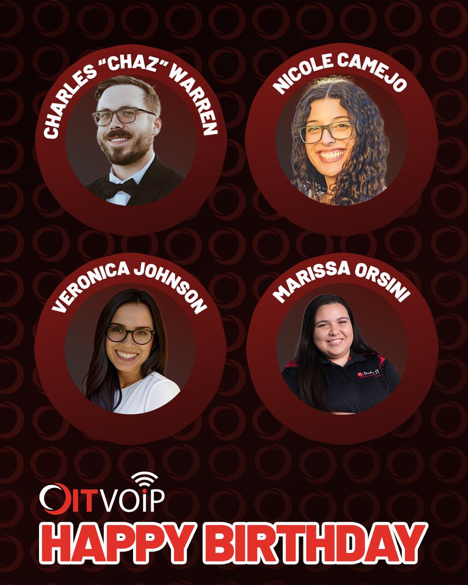 Join us in celebrating four incredible team members at OIT who have birthdays this month: Chaz, Veronica, Nicole, and Marissa. We hope your special day is filled with excitement, wonderful memories, and everything that brings you happiness. Here’s to a fantastic year ahead! 🎈🥳
