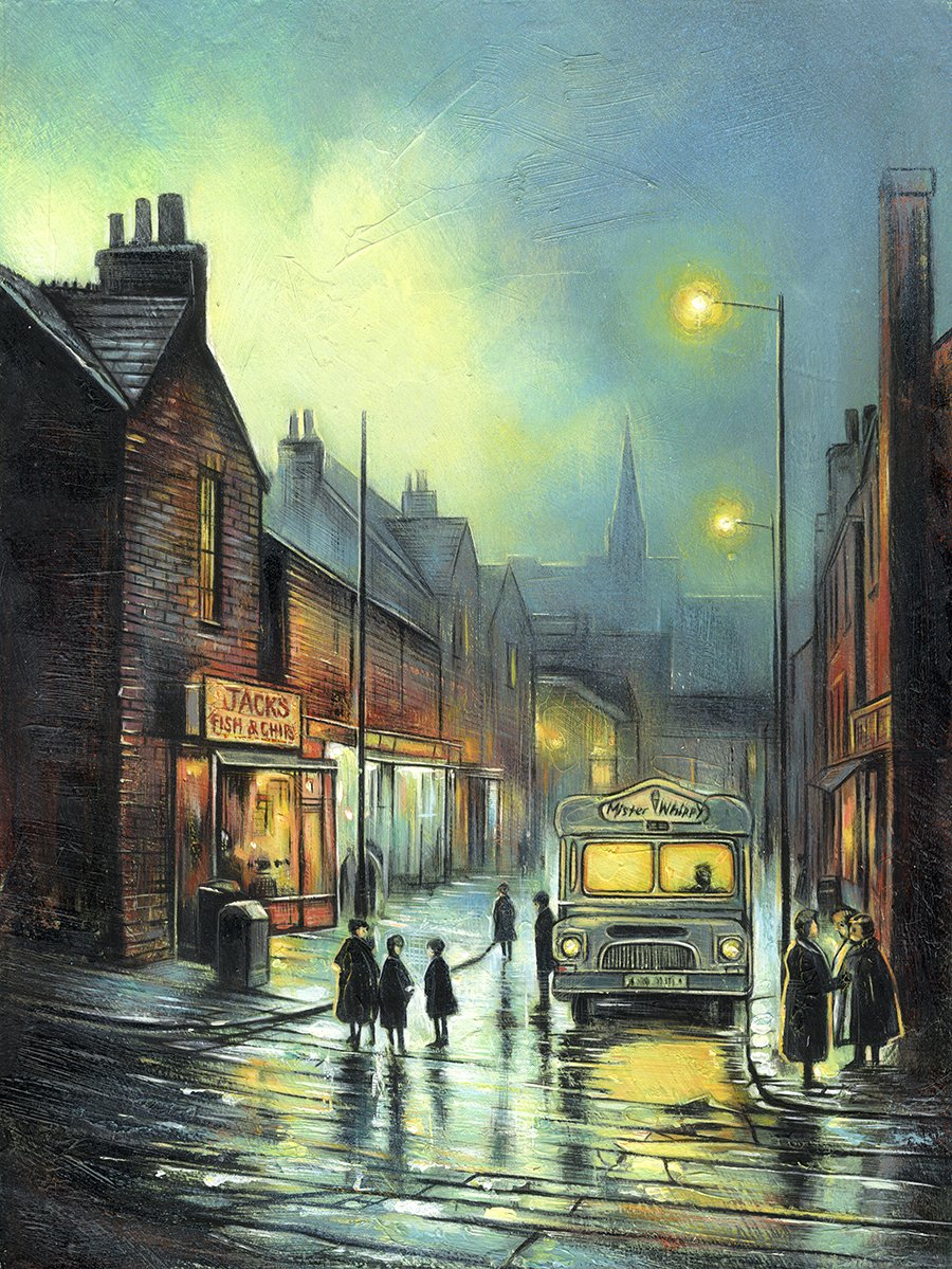 NEW Painting contact for details, My 2 Fav. Things… Fish &amp; Chips and Ice Cream. Have a good weekend, Cheers #Art #FishandChipsart <a href="/GrimArtGroup/">Grim Art</a>
