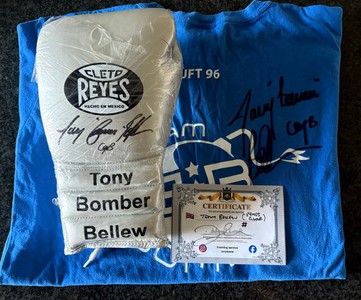 <a href="/glee17ijf/">G.Lee17</a> - Auction Lot 9
A prize with a punch!!
The opportunity to take home an original Boxing Glove &amp; T-shirt worn &amp; signed by ex World Champion &amp; <a href="/imacelebrity/">I'm A Celebrity... Get Me Out Of Here!</a> star <a href="/TonyBellew/">Tony Bellew</a> 
Boxing Memorabilia at its best
Special Thanks to Tony Booth
#9thNov
superstars-auctions.com/racingsupports…