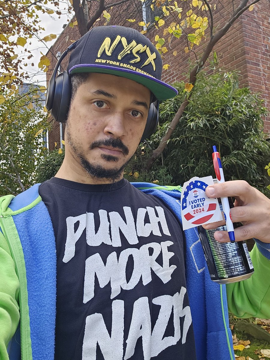 If things go south in this election and they pop me into an internment camp if the Orange Wet Fucko wins, at least I wore a good shirt on my last chance to vote.