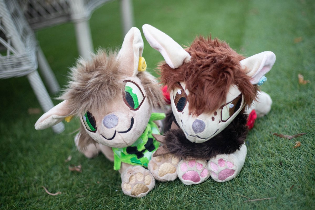 KitsewStudio's tweet photo. Sewing these two was really exciting😊! Both plushies have magnets in their noses and can give each other a smooch💚💋♥️ https://t.co/u0exAv00rt