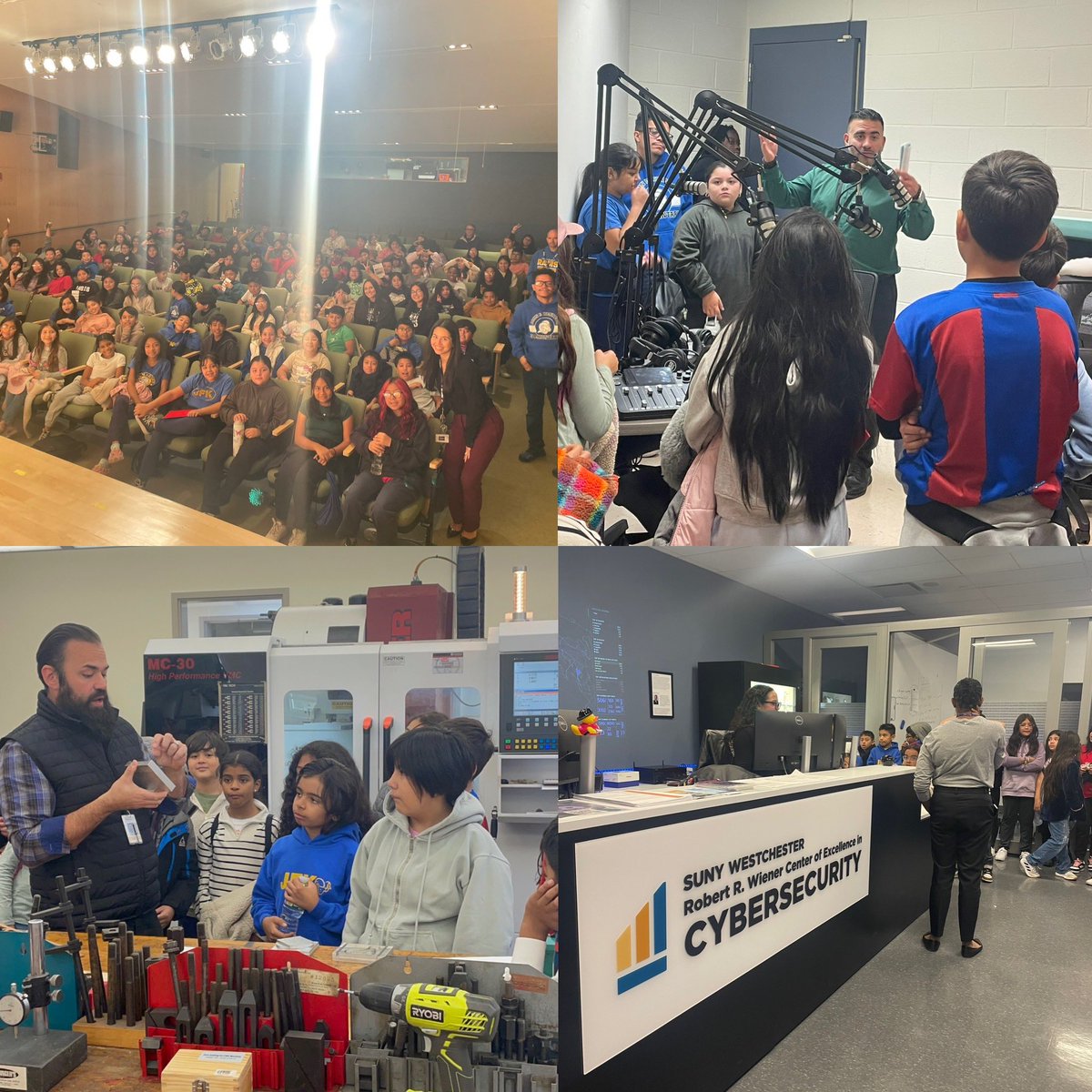 MaevaRich's tweet image. This week, over 300 of our 5th grade students went on an incredible early college awareness tour—and they rocked it! They explored radiology labs, toured an impressive industrial kitchen, and got an up-close look at the athletics facilities. From manufacturing and cybersecurity…