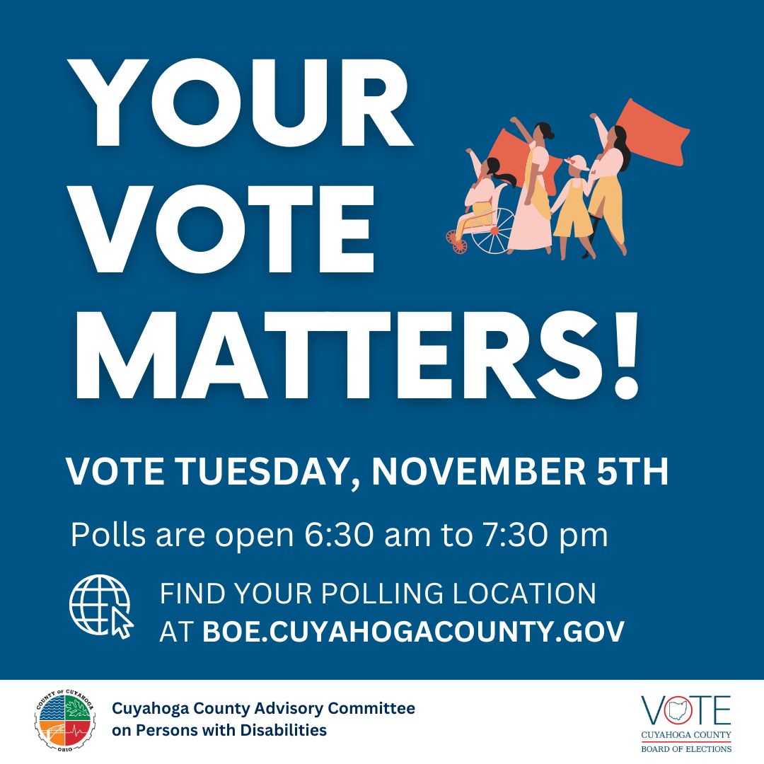 Tomorrow is Election Day‼️ This is your last chance to make your voice heard for this General Election!  If you haven’t voted yet, grab your friends, head to the polls, and Voice Your Vote!

Find your polling location at boe.cuyahogacounty.gov.