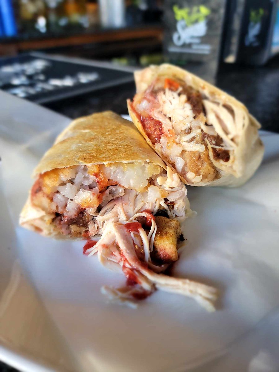 Back by popular demand! November's BOM (Burrito of Month)...

The Gobbler: featuring Turkey, Tots, Gravy, Cranberry Sauce, and Stuffing.