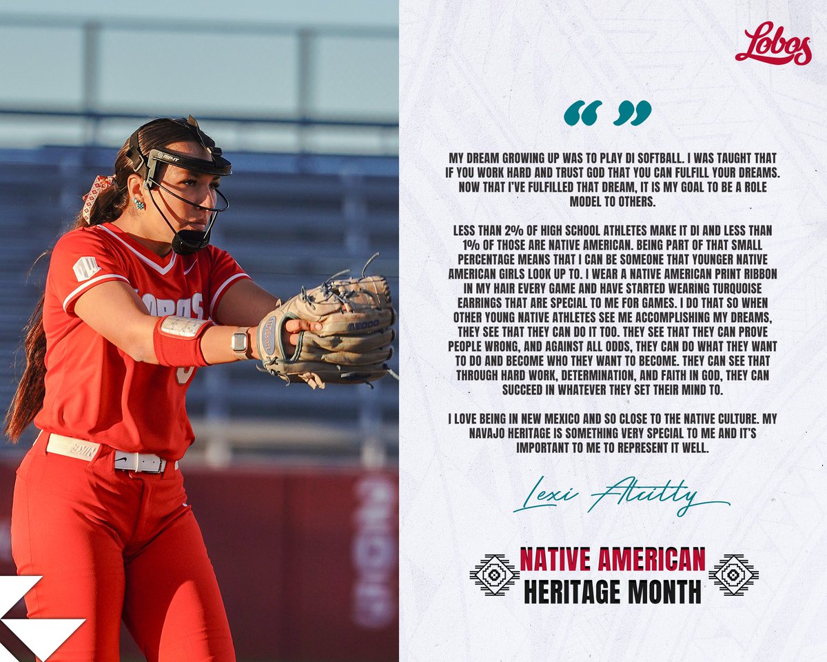 For Lexi, it’s about being someone younger Native American girls can look up to and see that they can accomplish their dreams too. 
 
#NativeAmericanHeritageMonth x #GoLobos