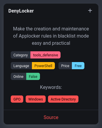 rawsec_cyber's tweet image. New tools were added on the #Rawsec #Cybersecurity Inventory

@noraj_rawsec added

📌 DenyLocker by ipfyx at @CEA_Officiel CERT
📌 SELKS by @StamusN
📌 RF Swift by @FlUxIuS at @PentHertz
📌 CoercedPotato by @Prepouce_ and help of @podalirius_

inventory.raw.pm