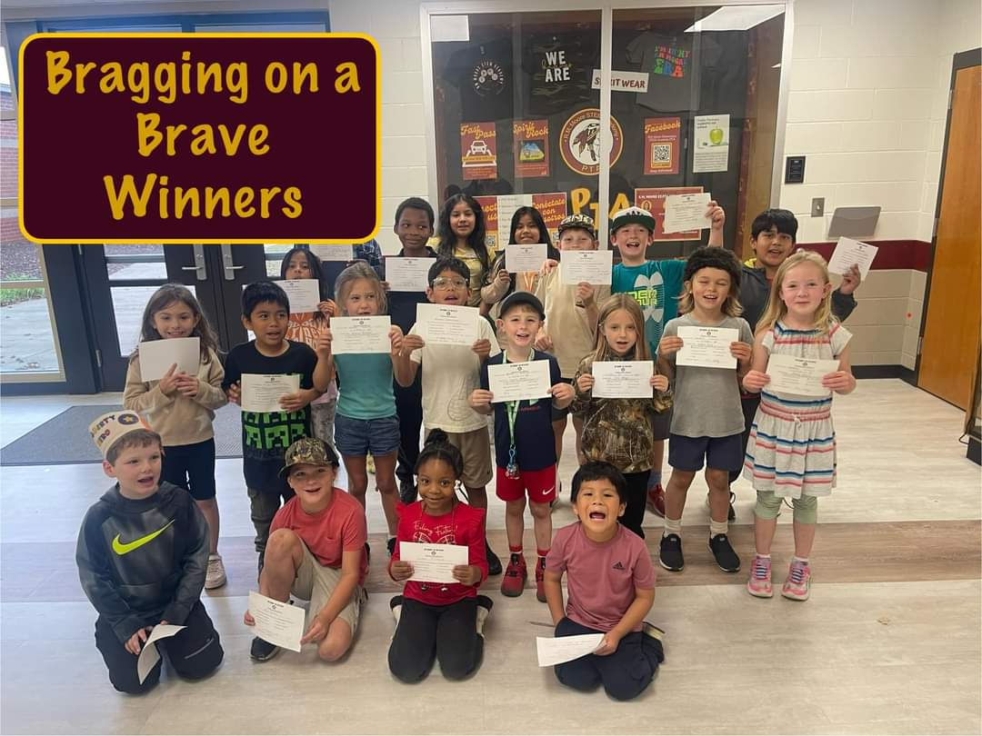 We love bragging on our braves each week! Congratulations to this week’s winners! Also, a big thank you to Waleska United Methodist Church for donating prizes for our Bragging prize box!! ♥️