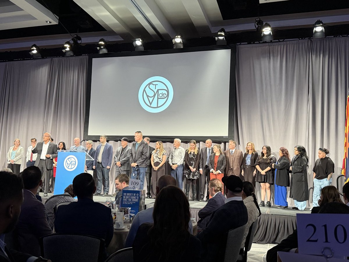 Amazing to see the community support for the good work of St. Vincent de Paul. It was a powerful moment at this morning’s breakfast when the 17 medical professionals who successfully treated cancer patient Luis were called on stage to stand with him and his family. ⁦<a href="/SVdP/">The Society of St. Vincent de Paul - Phoenix</a>⁩