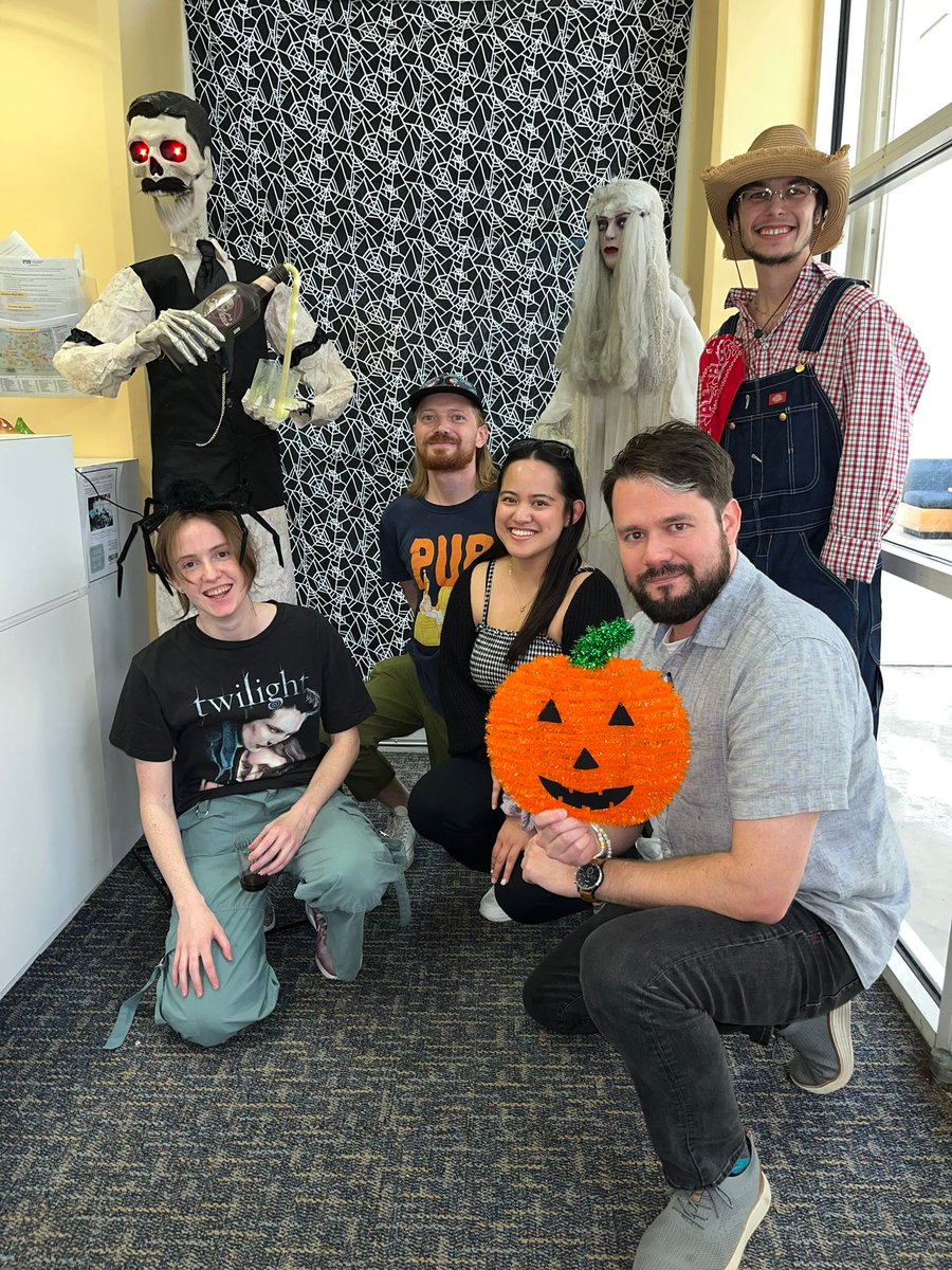 BukhGroup's tweet photo. Something spooky was happening in the Chemistry Dept for Halloween. 🎃🕷️ All laughs and memories were shared and Sam won the BEST costume contest! https://t.co/W6OVrtqEwK