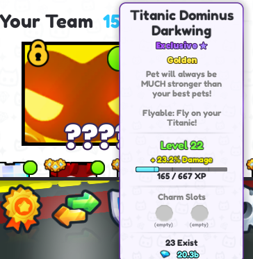 I'm not trading this rn, BUT I am curious what people would offer for it!💖

What would you offer for this Titanic Dominus Darkwing?🍀

I hatched this today!🤩
#PetSimulator99