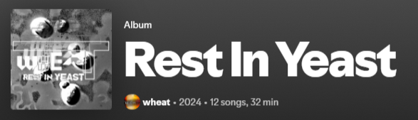 Wheat1278291's tweet photo. https://t.co/BHE6pI2ogO

REST IN YEAST on spotify NOW https://t.co/LTHG9ZUGPJ