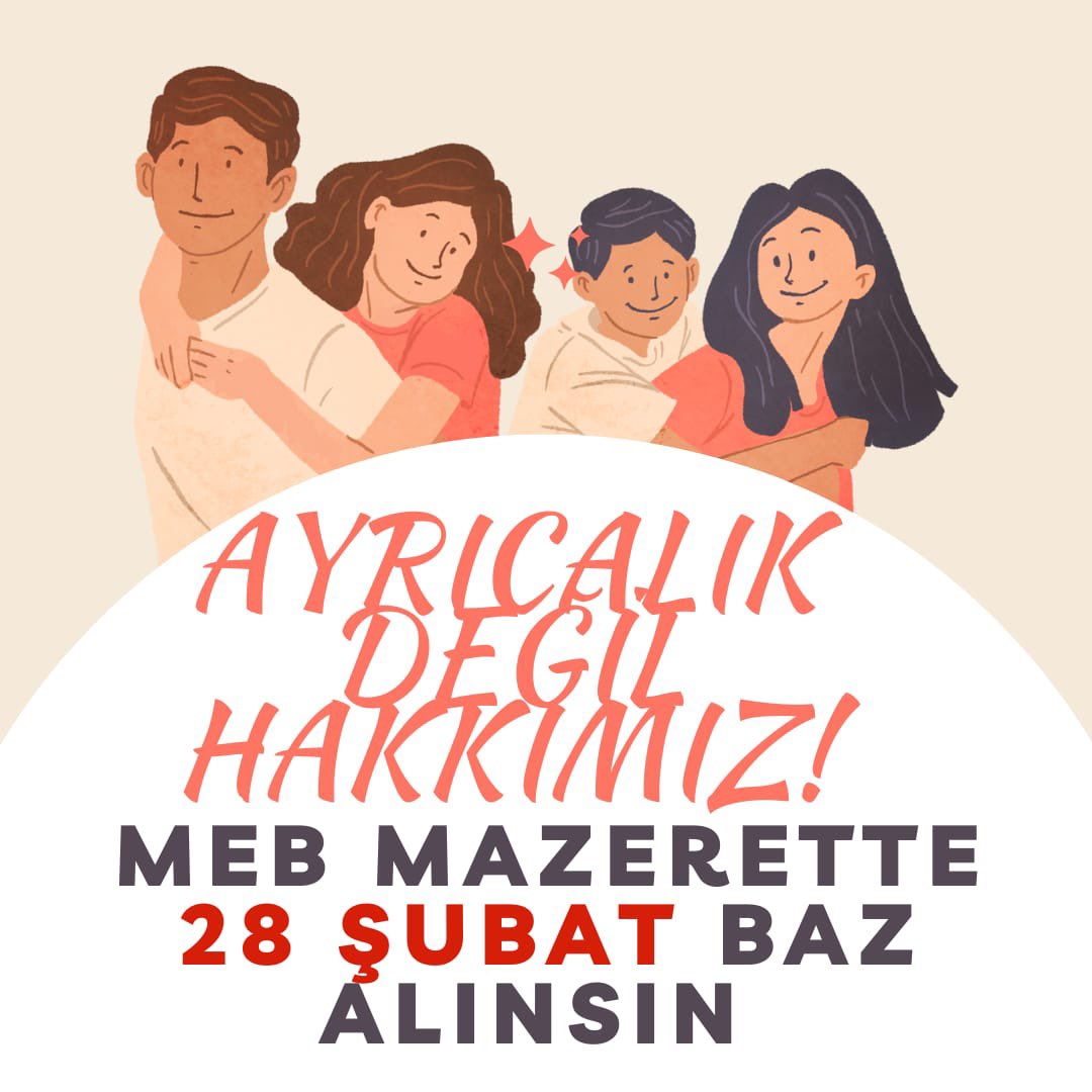2022 Ocak atamaları olarak 2022 Şubat  ayı içerisinde göreve başlatıldığımız için yarıyıl mazeret tayininde görev süresi hesabında 28 Şubat baz alınmasını istiyoruz.
#MEBMazerette28Subat 
<a href="/Yusuf__Tekin/">Yusuf Tekin</a> <a href="/tcmeb/">Millî Eğitim Bakanlığı</a> <a href="/cftcblnt/">Bülent ÇİFTCİ</a> <a href="/_aliyalcin_/">Ali YALÇIN</a> <a href="/talatyavuz29/">Talat YAVUZ</a> <a href="/TalipGeylan06/">Talip Geylan</a>