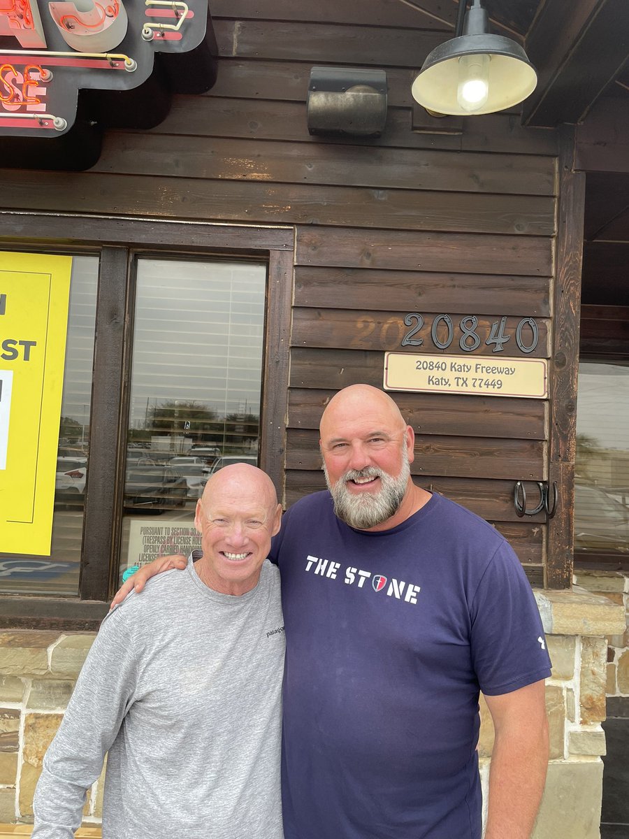 On our way to a game in Houston and got to see my coaching buddy from 30+ years ago, David O’Keefe. Love ya  Irish ☘️ 💪🏻