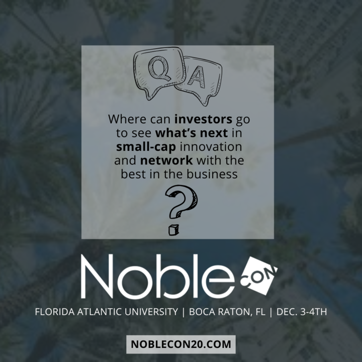 NobleCapMkts's tweet image. Look no further than #NobleCon! 🎉📈

🔗 Investor Registration: channelchek.cc/3YHUWVA
🔗 Presenting Company Registration: channelchek.cc/4fluwhL
🔗 NobleCon20: nobleconference.com

📩 Email us: conferences@noblecapitalmarkets.com