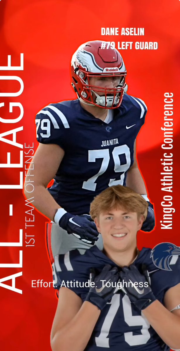 Super hyped and honored to receive 1st team all league OL! @railz206 <a href="/Juanitafootball/">Juanita Football</a>
