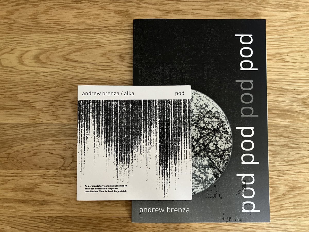 Mortality Tables (@mortalitytables) on Twitter photo Released today: Andrew Brenza / alka ‘pod’. Andrew reads from his 2023 visual poetry opus backed with intricate sound design by alka. 
Out now at mortalitytables.bandcamp.com in unlimited digital / limited CD / CD + book / CD + postcards editions. 
<a href="/_alka/">アルカ</a> Released today: Andrew Brenza / alka ‘pod’. Andrew reads from his 2023 visual poetry opus backed with intricate sound design by alka. 
Out now at mortalitytables.bandcamp.com in unlimited digital / limited CD / CD + book / CD + postcards editions. 
<a href="/_alka/">アルカ</a>